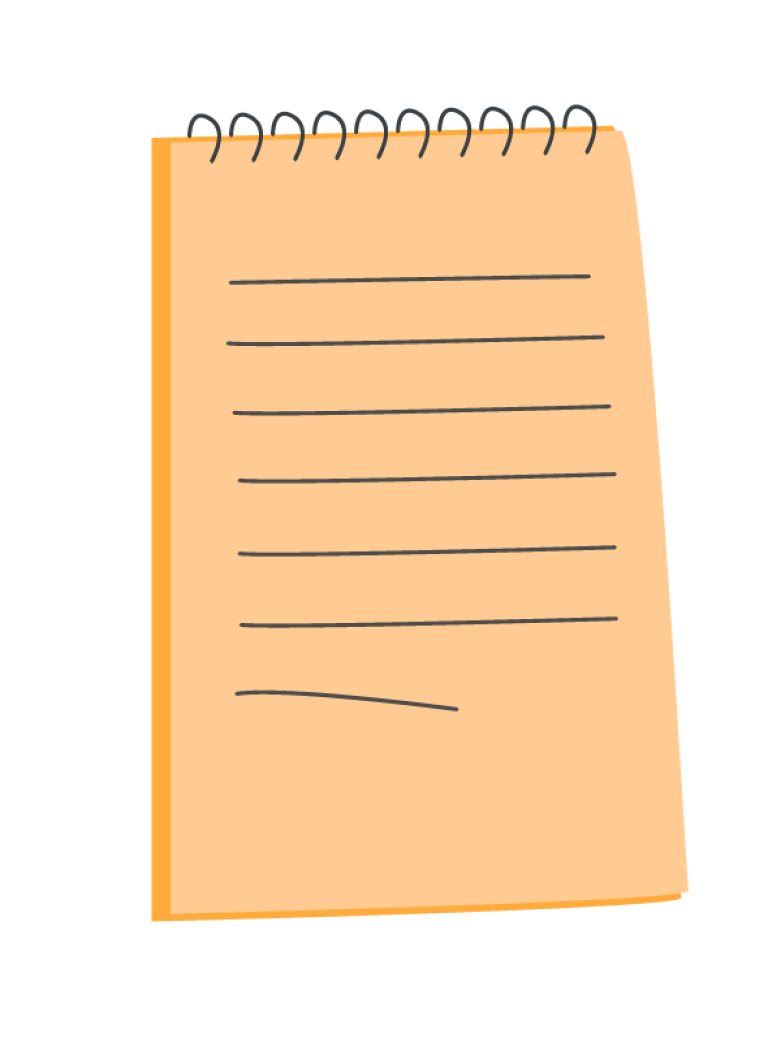 Illustration of a list written on a notepad.