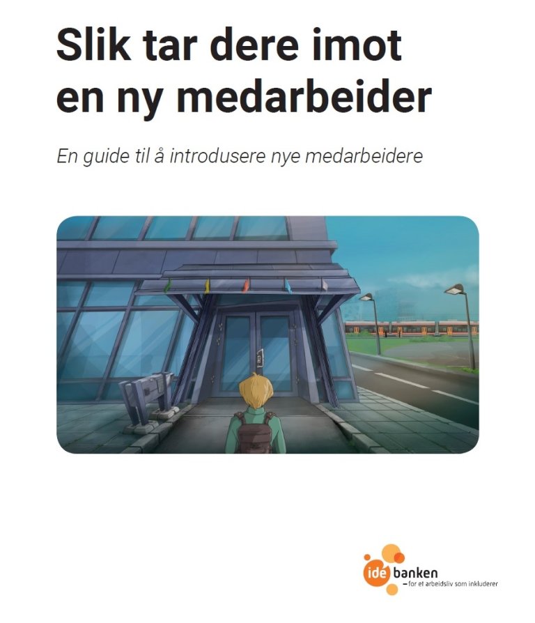 Bilde av forsiden til heftet "Den gode mottakelsen - en guide til å introdusere nye medarbeidere".