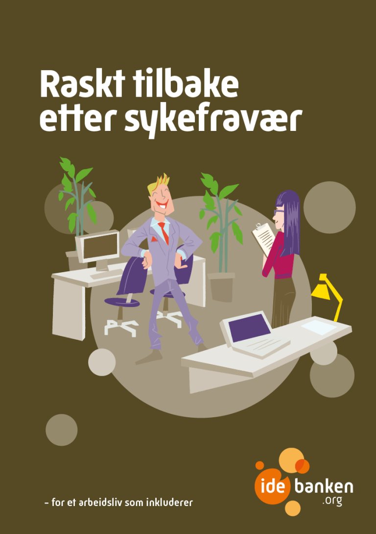 Bilde av forsiden til temaheftet "Raskt tilbake etter sykefravær".