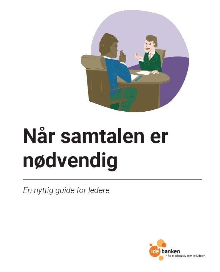 Bilde av forsiden av heftet "Når samtalen er nødvendig - en nyttig guide for ledere".